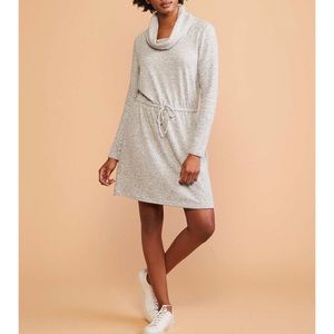 Lou & Grey Striped Brushed Cowl Neck Drawstring M